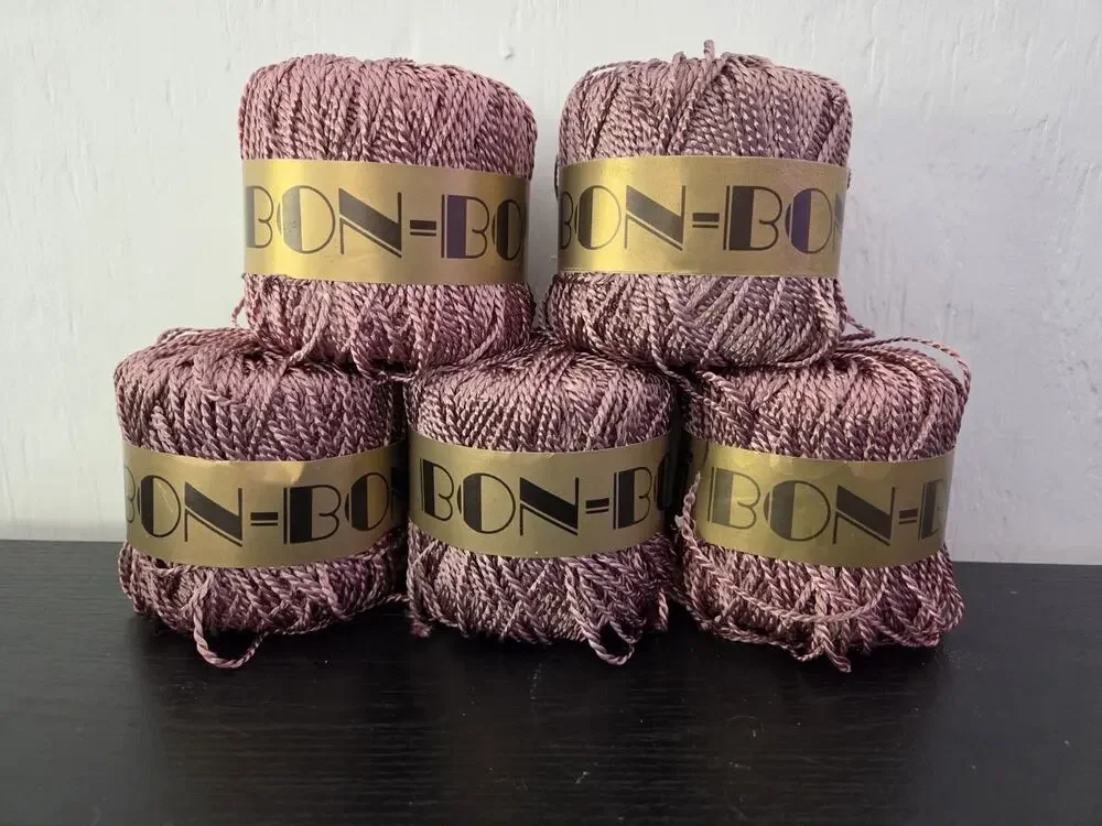 Lot of 5 Vtg Bon Bonel Vendome Rayon Yarn Dusty Rose Pink 50g Spain